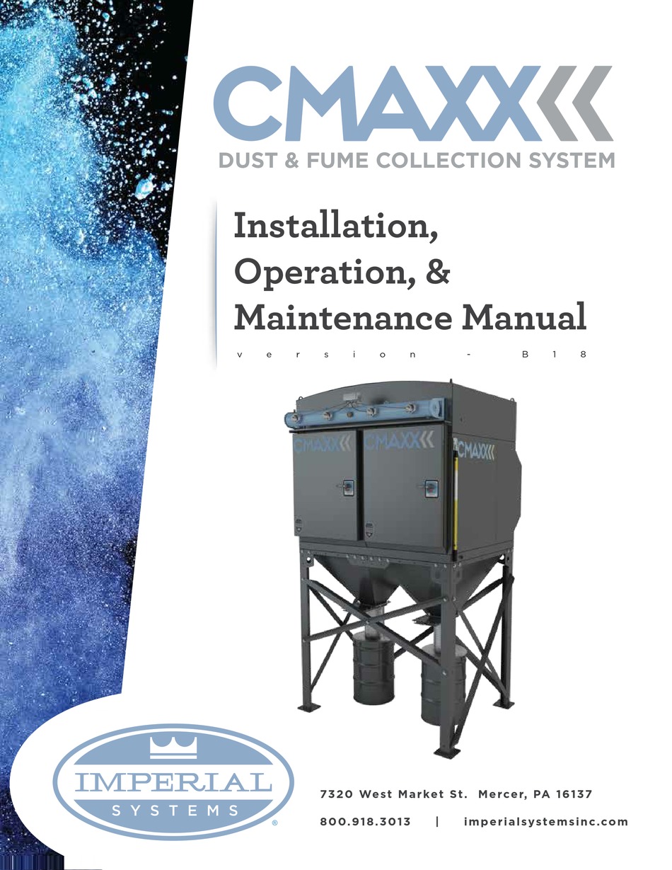 IMPERIAL SYSTEMS CMAXX DUST COLLECTOR INSTALLATION OPERATION MAINTENANCE MANUAL ManualsLib