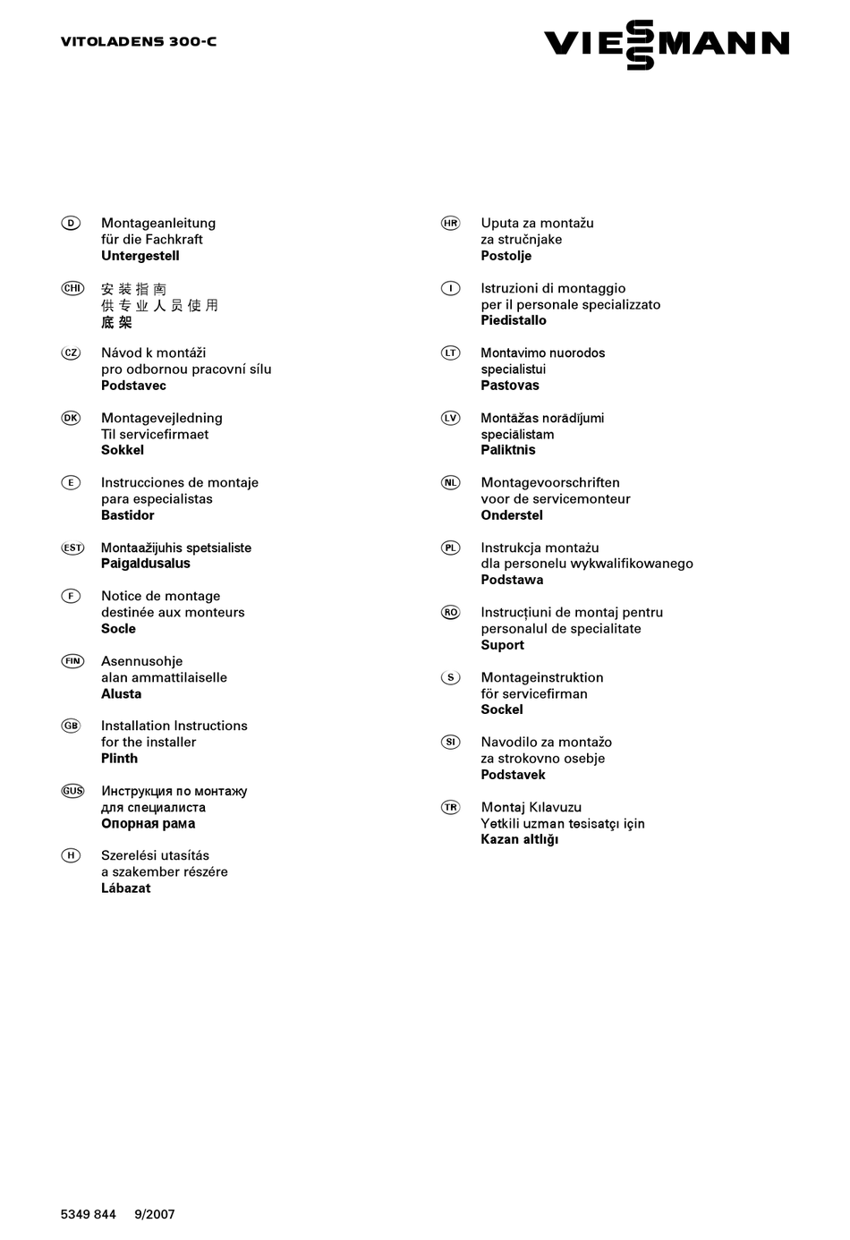 Viessmann Vitoladens C Installation Instructions For The Installer