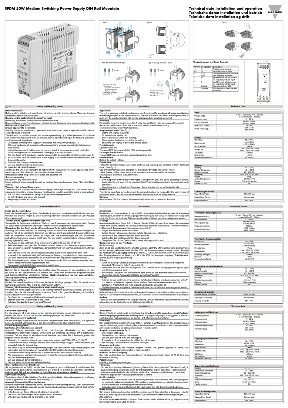 Carlo Gavazzi Spdm Technical Data Installation And Operation Pdf