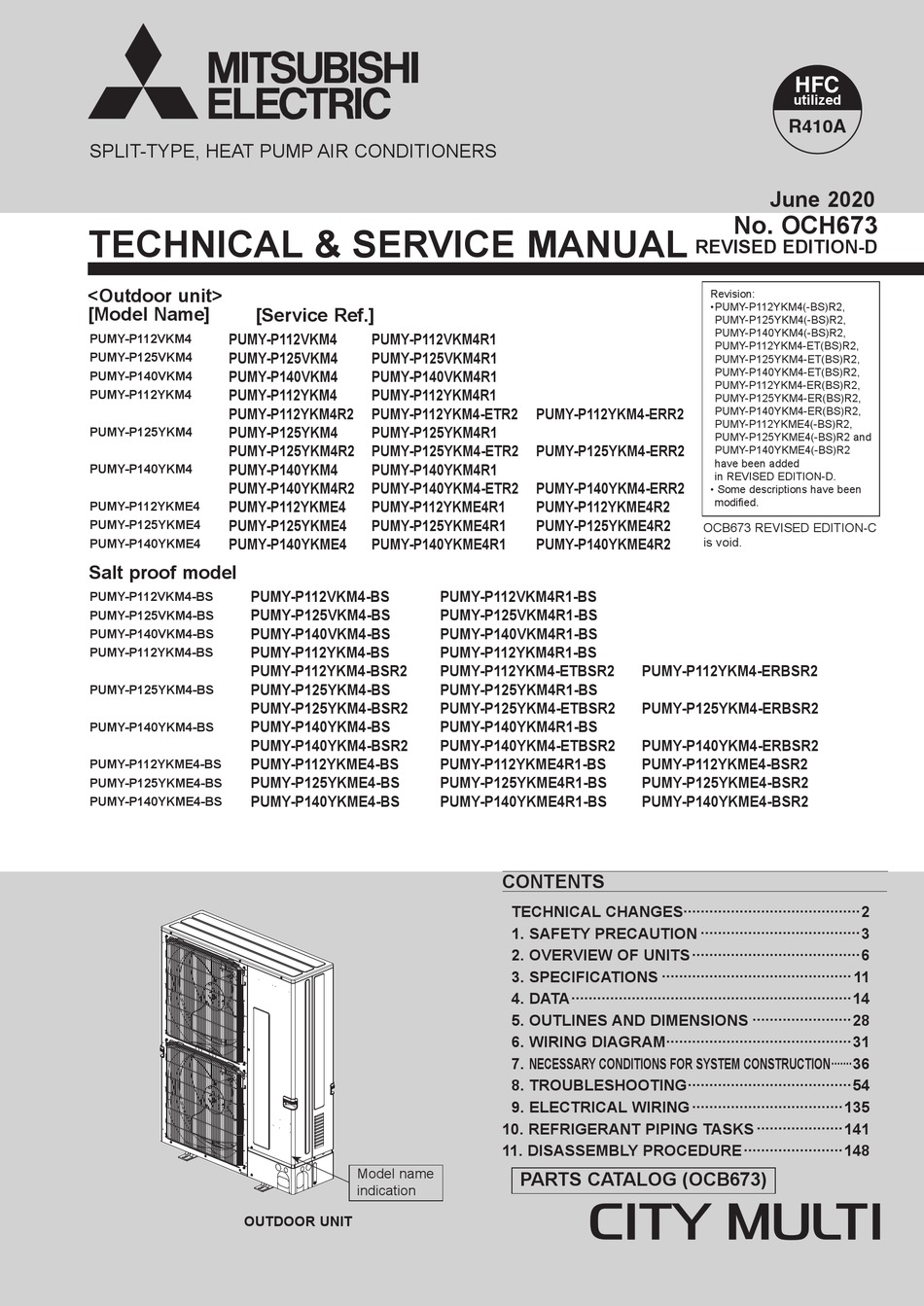 MITSUBISHI ELECTRIC PUMY P112VKM4 TECHNICAL SERVICE MANUAL Pdf