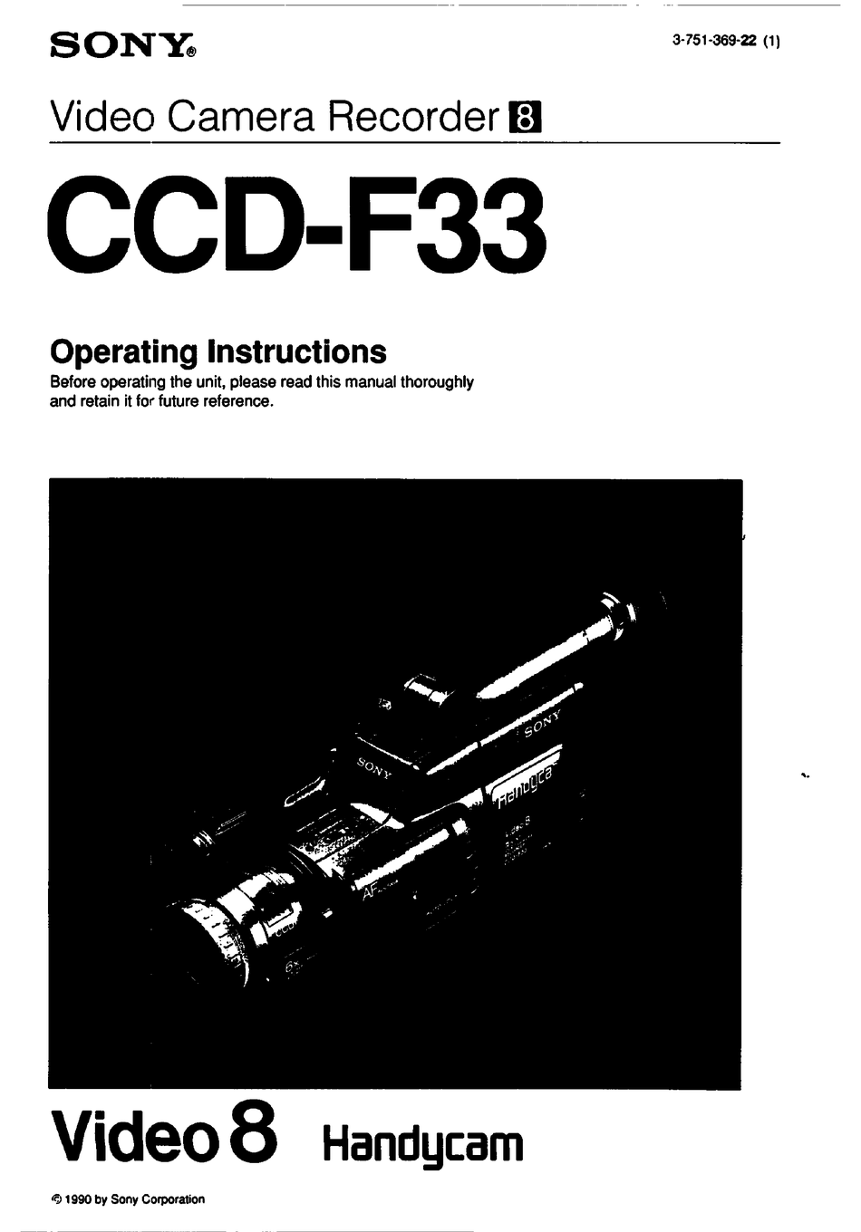 Sony Handycam Ccd F Camcorder User Manual Manualslib