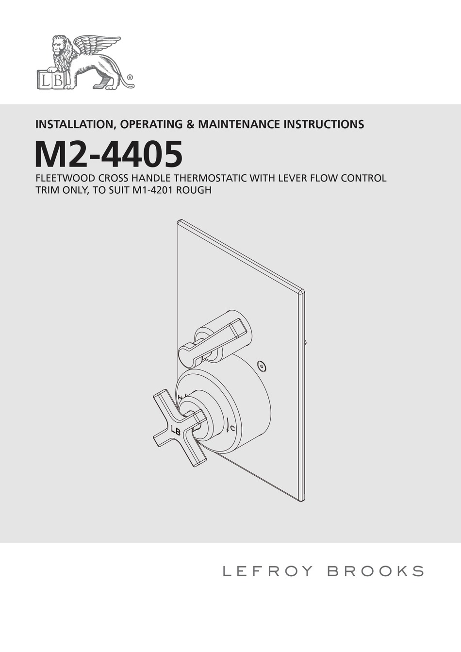 LEFROY BROOKS M2 4405 INSTALLATION OPERATING MAINTENANCE