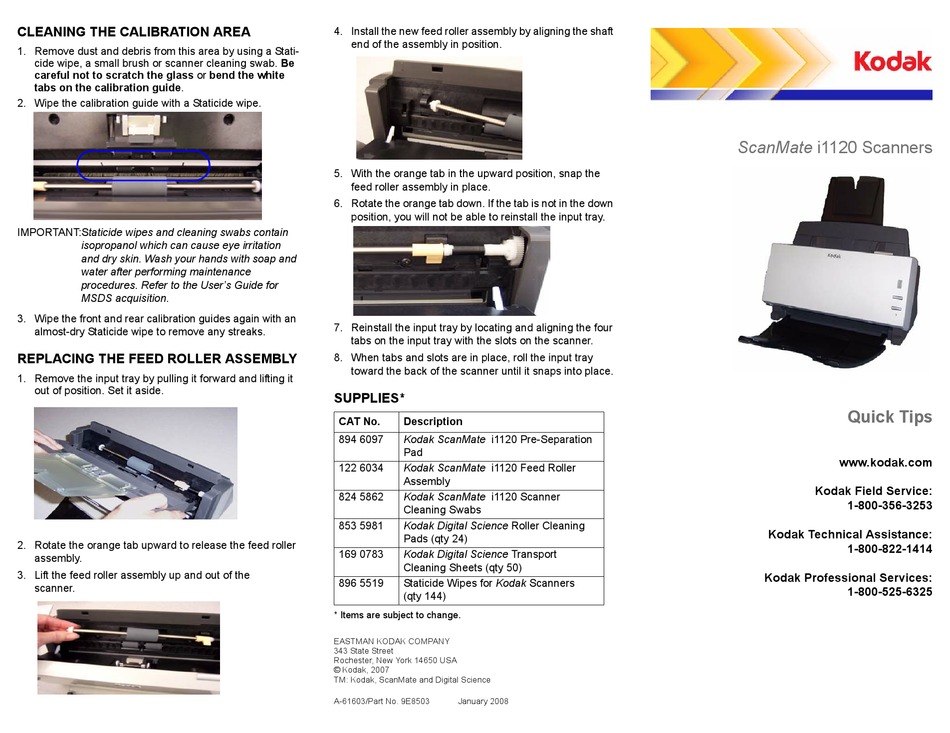 Kodak Scanmate I Scanner Quick Start Manualslib