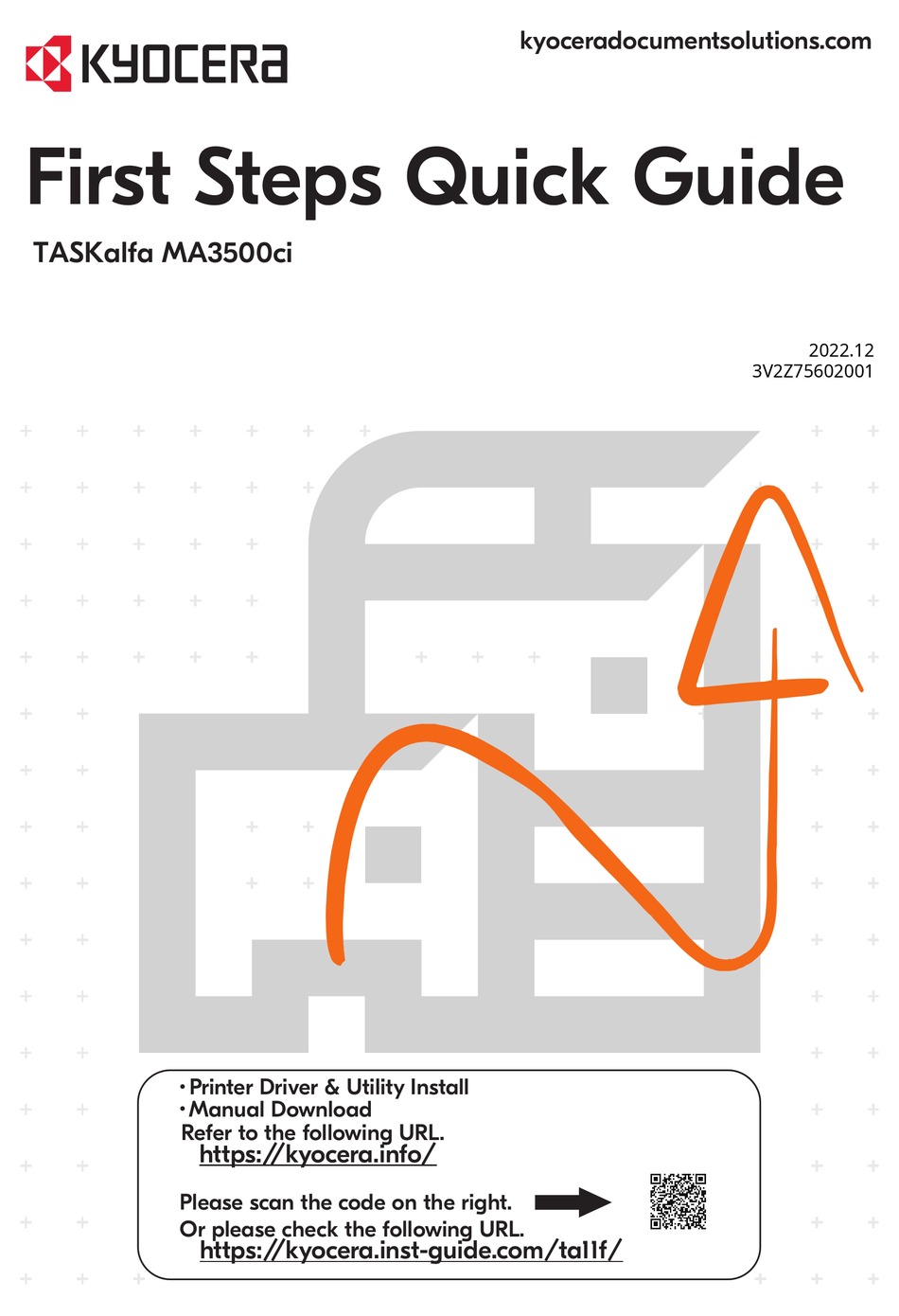 KYOCERA TASKALFA MA3500CI FIRST STEPS QUICK INSTALLATION MANUAL Pdf