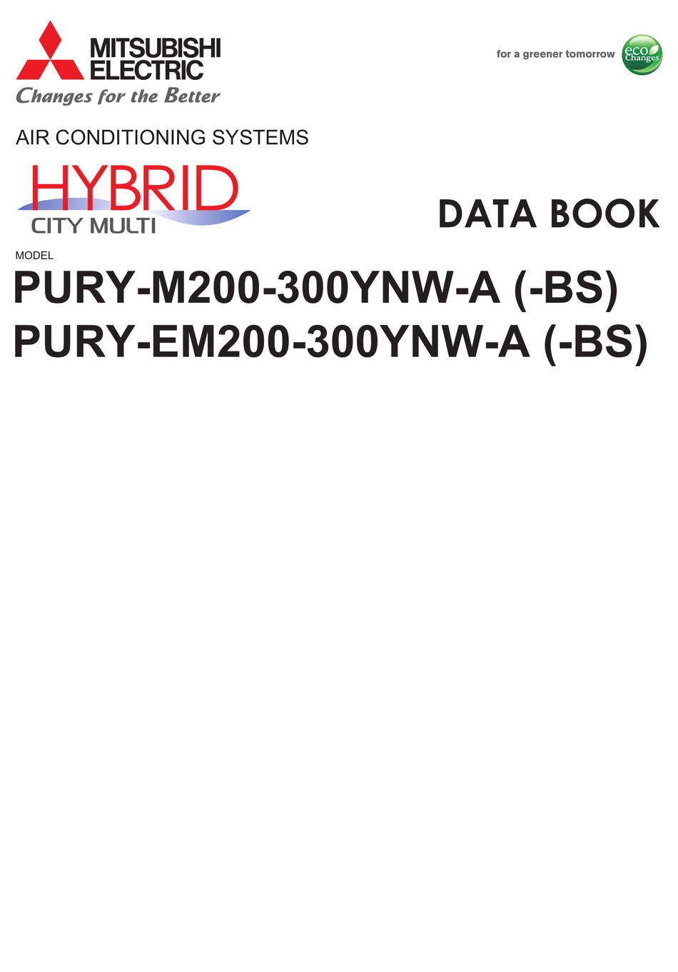 Mitsubishi Electric Hybrid City Multi Pury M Ynw A Data Book Pdf