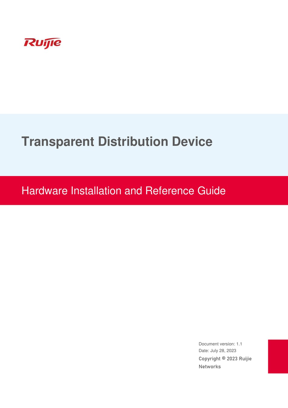 Ruijie Rg Mux Lc Hardware Installation And Reference Manual Pdf