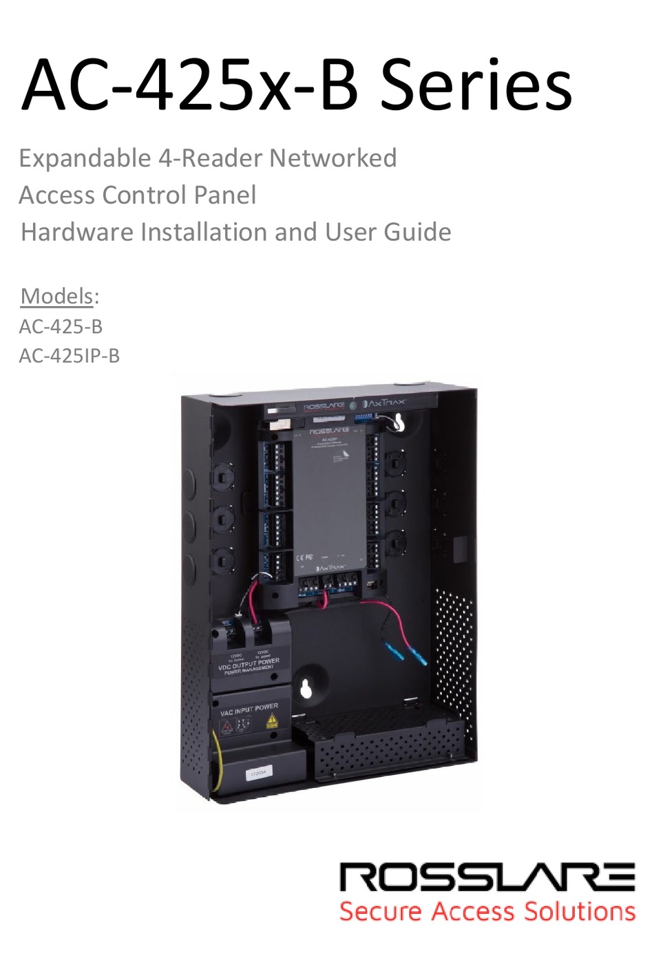 Rosslare Ac Ip Bu Hardware Installation And User S Manual Pdf