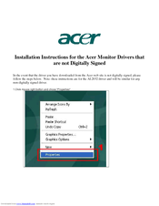 Acer AL2032 Installation Instructions Manual