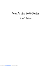 Acer Aspire 1670 Series User Manual