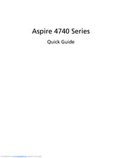 Acer Aspire 4740 Quick Manual