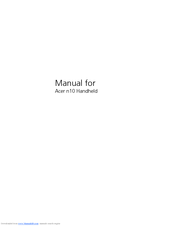 Acer N10 Manual