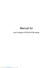 Acer PD724 Series Manual