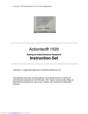 ActionTec 1520 Setting Instructions Manual