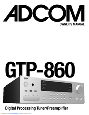 Adcom GTP-860 V1 Owner's Manual