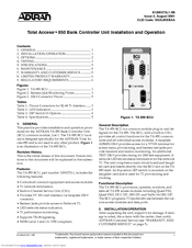 ADTRAN TA 850 BCU Installation And Operation Manual