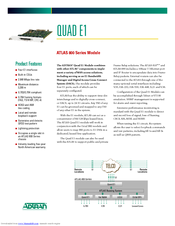 Adtran ATLAS 800 Series Module QUAD E1 Specification Sheet