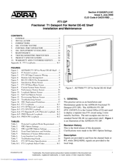 ADTRAN FT1 DP Installation And Maintenance Manual