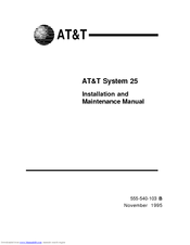 AT&T Network Adapter 25 Installation And Maintenance Manual
