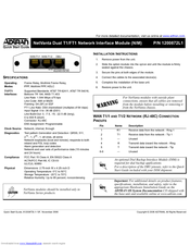 ADTRAN SHDSL T1 Installation Instructions