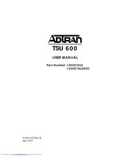 ADTRAN TSU 600 User Manual