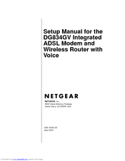 NETGEAR DG834GVv2 - ADSL2+ Modem And Wireless Router Setup Manual