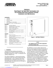 Adtran TRDDS-R Installation And Maintenance Manual
