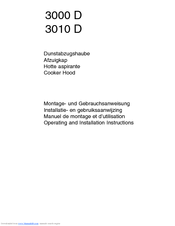 Aeg 3000 D Operating And Installation Instructions