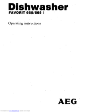AEG FAVORIT 665 Operating Instructions Manual