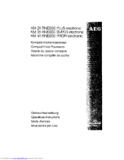 AEG Finesse Super KM 31 Operating Instructions Manual