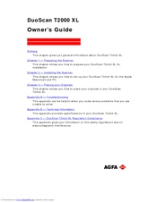 AGFA DUOSCAN T2000 XL Owner's Manual
