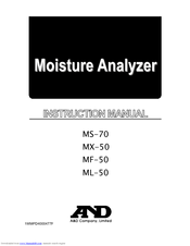 A&D MF-50 Instruction Manual