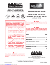 A.O. Smith GB-300 User's Information Manual