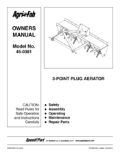 Agri-Fab 45-0381 Owner's Manual