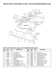Agri-Fab Box Scraper/Grader Blade 45-0265 Parts List