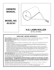 Agri-Fab H.D. Lawn Roller 45-02164 Owner's Manual