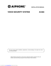 Aiphone AI-900 Installation Manual