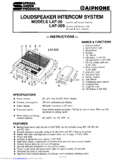 Aiphone LAF-20 Instructions Manual
