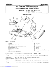 Aiphone TA-24H Instructions Manual