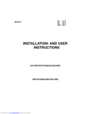 A.O. Smith EQB 200 G Installation And User Instructions Manual