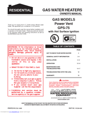 A.o. Smith GPS-75 Owner's Manual
