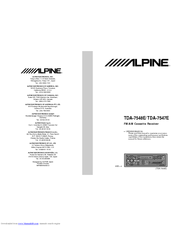 Alpine TDA-7547E Owner's Manual