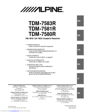 Alpine TDM-7583R Owner's Manual