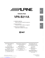 Alpine B211A - Vehicle Hub Owner's Manual