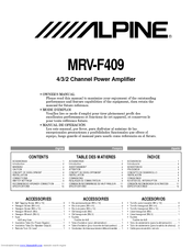 Alpine MRV-F409 Owner's Manual