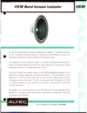 Altec 418-8H Specification Sheet