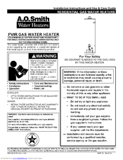 A.O. Smith Water Heater User Manual