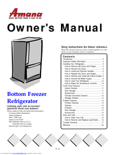 Amana Bottom-Freezer Refrigerator Owner's Manual
