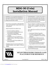 Maytag MDG-30 Fast Dry Installation Manual