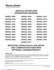 American Standard Williamsburg 2908 Series Installation And Operation Manual