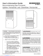 American Standard Noncondensing Gas Furnaces User's Information Manual
